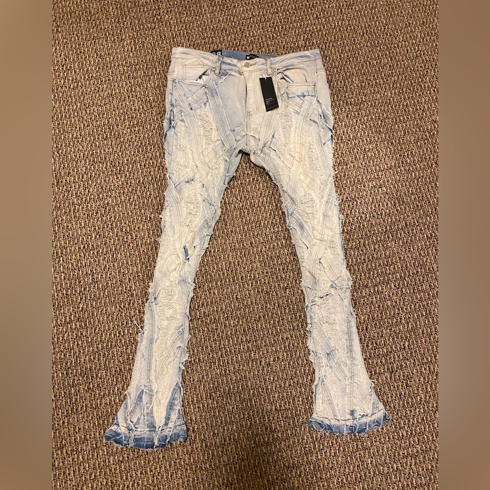 Waimea stacked distressed denim jeans
